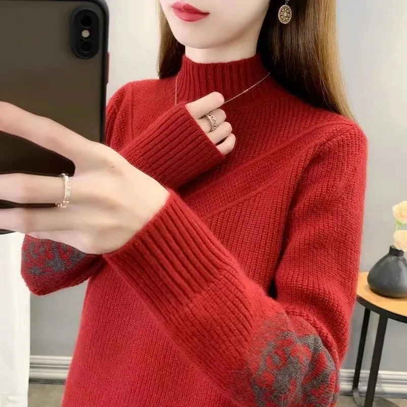 2023 Autumn/Winter New Half High Neck Sweater for Women Loose Outer Wear Long Sleeve Warm Thicken Knitted Female Jumper Pull
2023 Autumn/Winter New Half High Neck Sweater for Women Loose Outer Wear Long Sleeve Warm Thicken Knitted Female Jumper Pull