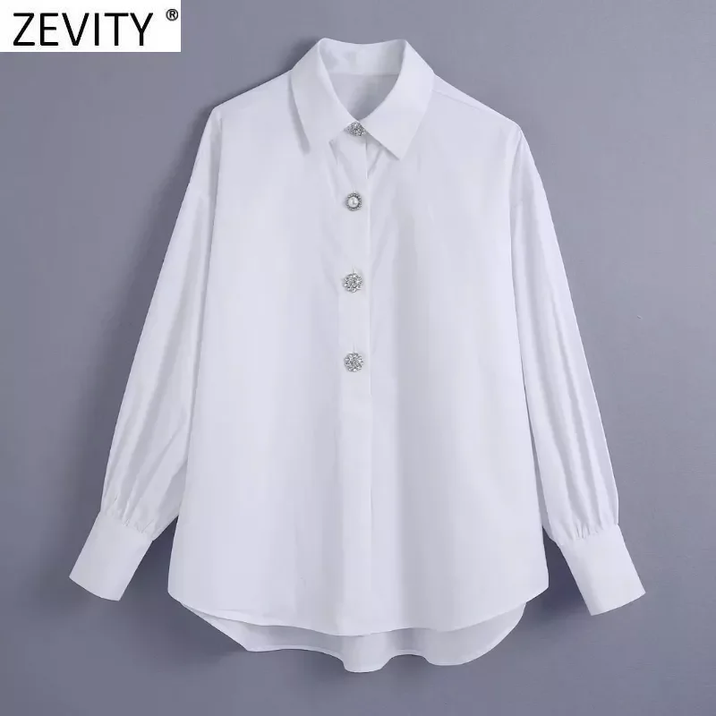 Zevity 2022 New Women Fashion Diamond Buttons White Poplin Smock Blouse Ladies Long Sleeve Kimono Shirts Chic Blusas Tops LS9808
Zevity 2022 New Women Fashion Diamond Buttons White Poplin Smock Blouse Ladies Long Sleeve Kimono Shirts Chic Blusas Tops LS9808