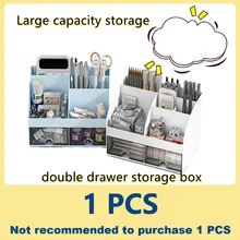Desktop Storage Box White/blue/pink Stationery Drawer Type Miscellaneous Items Desk Storage Organizer Storage Rack Small Student