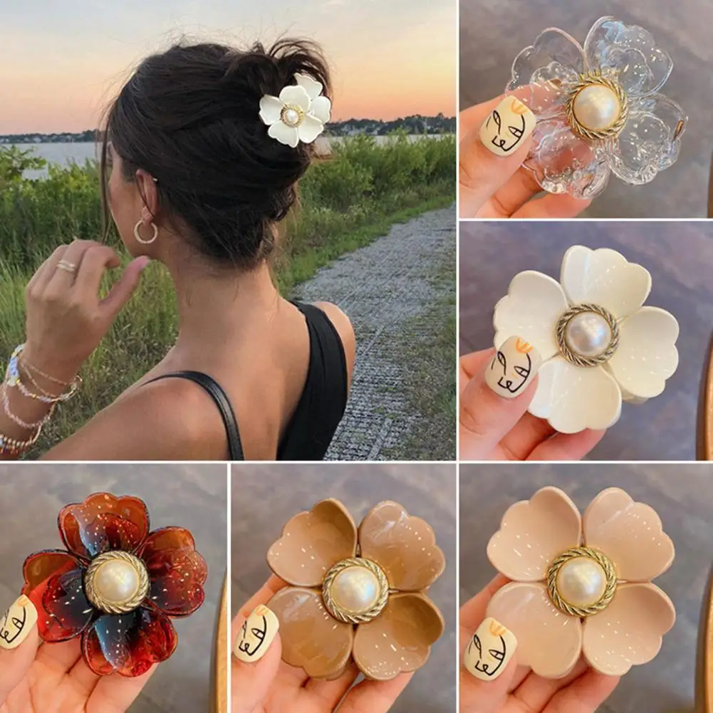 Bright Color Multifunctional Strong Claws Faux Pearl Decor Flower Hair Claw Hair Catch Clamp Hair Ornament
Bright Color Multifunctional Strong Claws Faux Pearl Decor Flower Hair Claw Hair Catch Clamp Hair Ornament