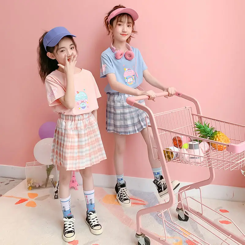 Children'S Jk Uniforms Western-Style Girls Summer Clothes Short-Sleeved Pleated Skirt Two-Piece Set For Big Children And Primary
Children'S Jk Uniforms Western-Style Girls Summer Clothes Short-Sleeved Pleated Skirt Two-Piece Set For Big Children And Primary