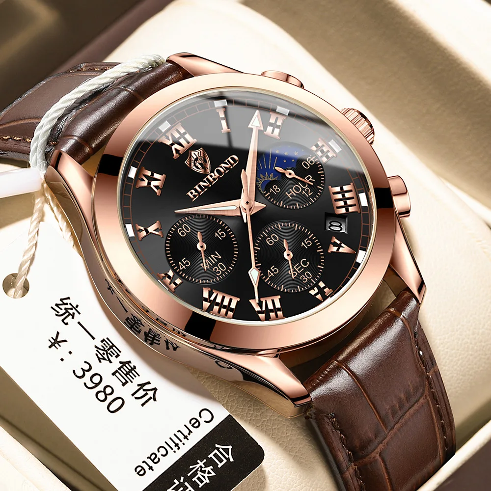 BINBOND Mens Watches Quartz Chronograph Men Watch Pilot Sport Male Fashion Wristwatch Top Brand Luxury Leather Waterproof Clock
BINBOND Mens Watches Quartz Chronograph Men Watch Pilot Sport Male Fashion Wristwatch Top Brand Luxury Leather Waterproof Clock