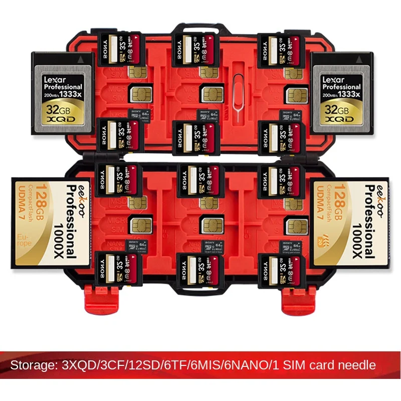 Camera memory card case waterproof and dustproof convenient storage box for Canon Sony SD/ SDHC/ SDXC/ TF/ Micro /XQD/MSD
Camera memory card case waterproof and dustproof convenient storage box for Canon Sony SD/ SDHC/ SDXC/ TF/ Micro /XQD/MSD