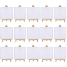 15 Sets Canvas Mini Frame Stand 10X10cm Watercolor Easel Display Cloth Painting Small Easels