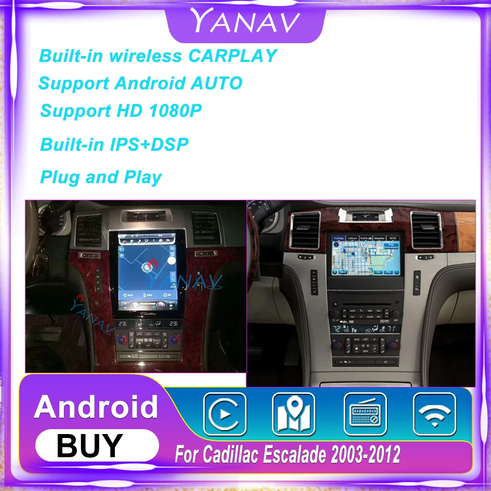 

Android 10 Octa Core 6GB+128GB For Cadillac SLS Escalade 2003-2012 Tesla Auto Radio Car Multimedia Player GPS Navigation Unit