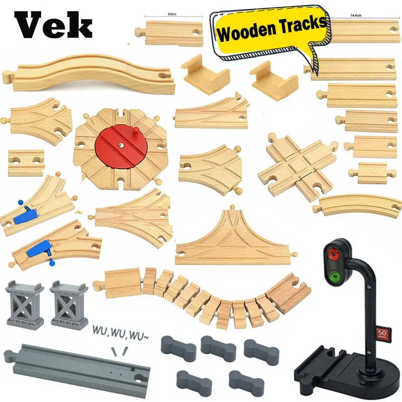 

Kinds Of Wooden Track Accessories Beech Wood Railway Train Track Connector Toys Fit Biro All Brands Wooden Tracks Lights Toys