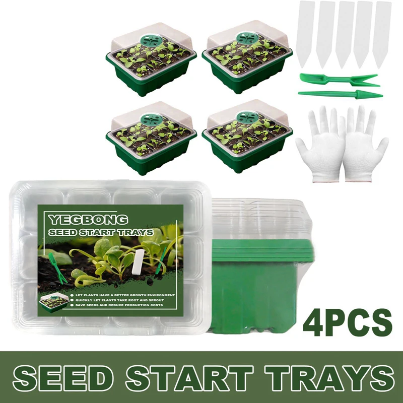 4Pcs Nursery Pot Set Seedling Trays Plant Pot Seeds Starter Tools Greenhouse Seedling Box 12 Cells For Garden Plant Markers
4Pcs Nursery Pot Set Seedling Trays Plant Pot Seeds Starter Tools Greenhouse Seedling Box 12 Cells For Garden Plant Markers