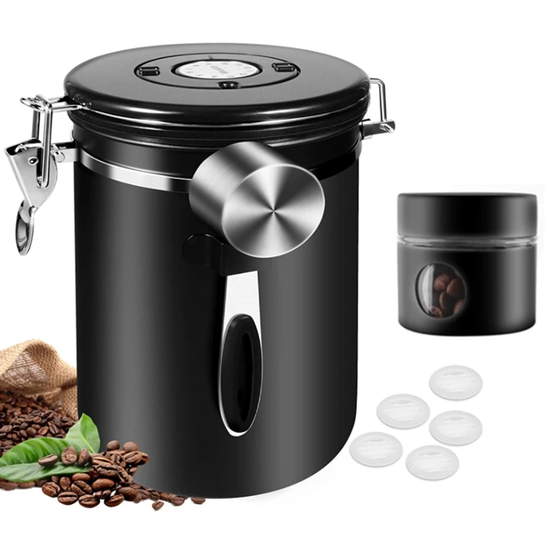 Coffee Jars Airtight 1.8L Coffee Bean Container Storage Jars With Mini Jar,Date Tracker,CO2 Valve For Coffee Bean,Sugar
Coffee Jars Airtight 1.8L Coffee Bean Container Storage Jars With Mini Jar,Date Tracker,CO2 Valve For Coffee Bean,Sugar
