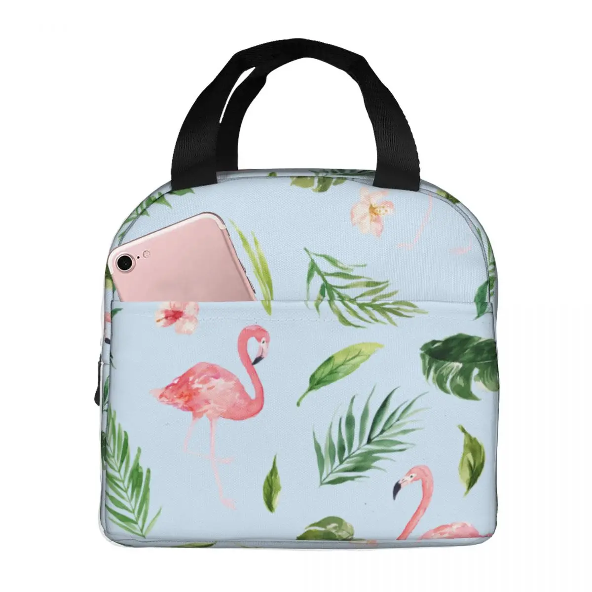 Watercolor Tropical Flamingo Palm Leaves Lunch Bags Portable Insulated Cooler Thermal Cold Food Picnic Lunch Box for Women Girl
Watercolor Tropical Flamingo Palm Leaves Lunch Bags Portable Insulated Cooler Thermal Cold Food Picnic Lunch Box for Women Girl
