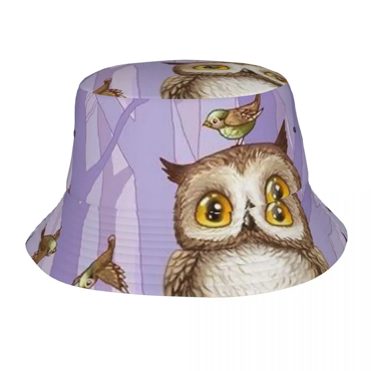 

Cartoon Owl Outdoor Fisherman Cap Beach Hats SunCaps Men Women Bucket Hat Panama Hats Bob Hats For Women