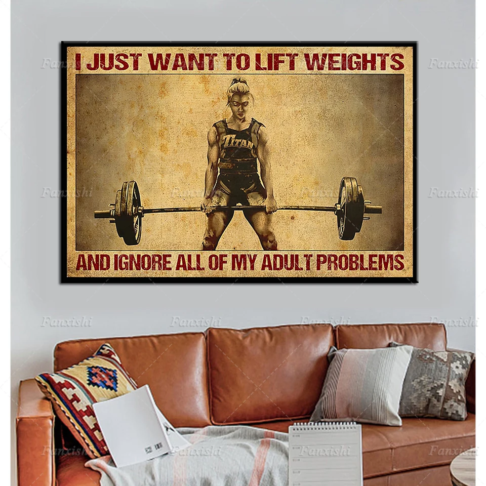 Home Wall Art Canvas Painting Weightlifter I Just Want To Lift Weights Picture Print Gym Fitness Decor Poster Cuadros Modular
Home Wall Art Canvas Painting Weightlifter I Just Want To Lift Weights Picture Print Gym Fitness Decor Poster Cuadros Modular