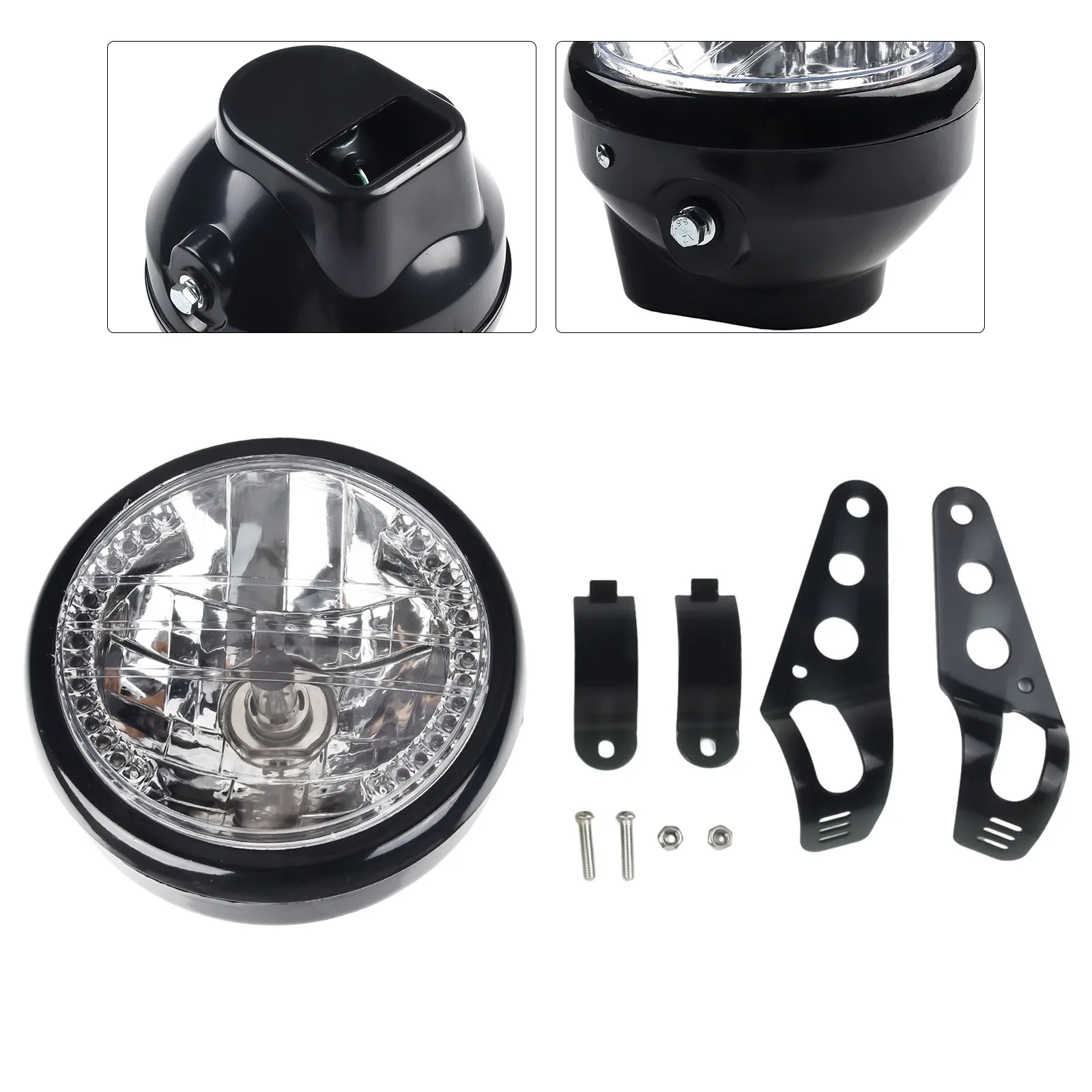 7 Motorcycle Headlight with Amber Turn Signal Metal Headlight Bracket Materials Universal Accessories Easy Wire Connection
7 Motorcycle Headlight with Amber Turn Signal Metal Headlight Bracket Materials Universal Accessories Easy Wire Connection