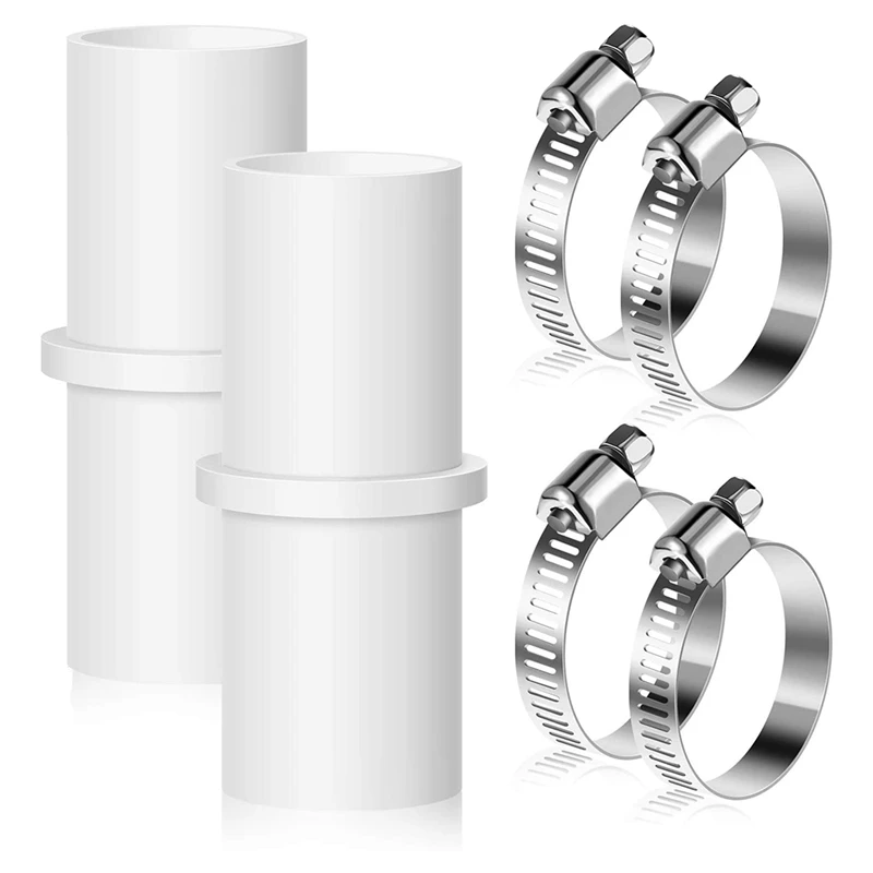 2 Pieces Washing Machine Drain Hose Connectors Washer Extension Adapter With 4 Pieces Drain Hose Clamps 
2 Pieces Washing Machine Drain Hose Connectors Washer Extension Adapter With 4 Pieces Drain Hose Clamps