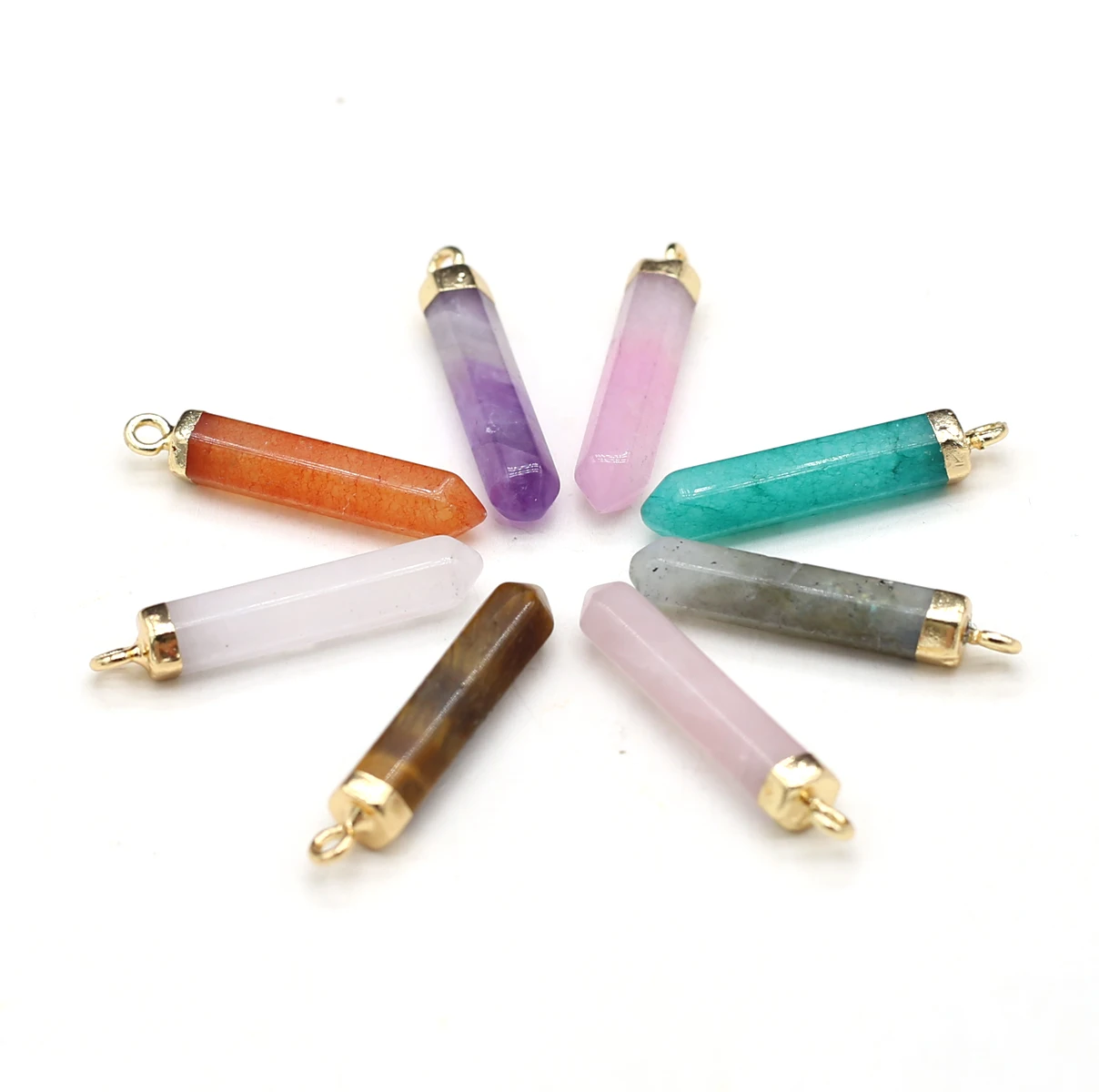 Natural Stone Pendants Crystal Pillar Agate Quartz Stone Charms for Jewelry Making Necklace Earrings Decoration Gift 6x32mm
Natural Stone Pendants Crystal Pillar Agate Quartz Stone Charms for Jewelry Making Necklace Earrings Decoration Gift 6x32mm