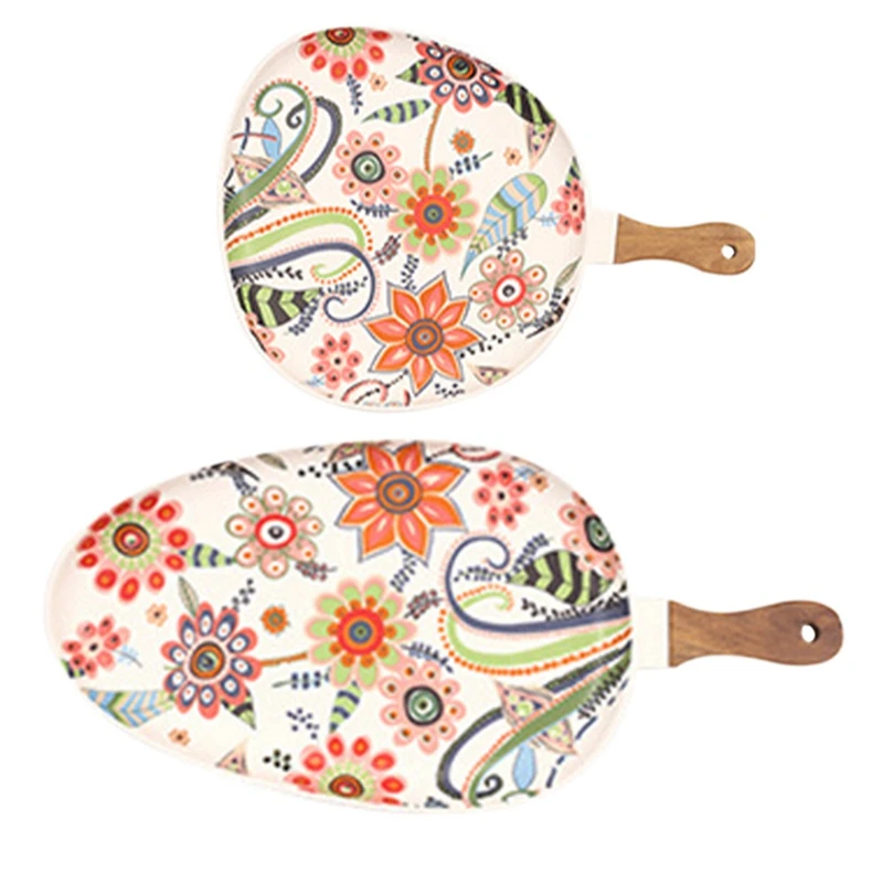 2 Pcs Ceramic Salad Plates With Handle, Porcelain Dinner Plates, Colorful Floral Pattern Serving Plate For Desserts
2 Pcs Ceramic Salad Plates With Handle, Porcelain Dinner Plates, Colorful Floral Pattern Serving Plate For Desserts