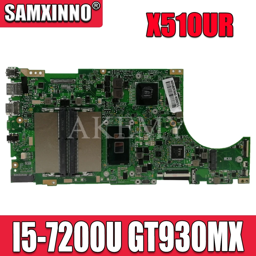 SAMXINNO для Asus X510U X510UN X510UR X510URR X510UQ Laotop материнская плата X510UR материнская плата W/ I5-7200U GT930MX
SAMXINNO для Asus X510U X510UN X510UR X510URR X510UQ Laotop материнская плата X510UR материнская плата W/ I5-7200U GT930MX