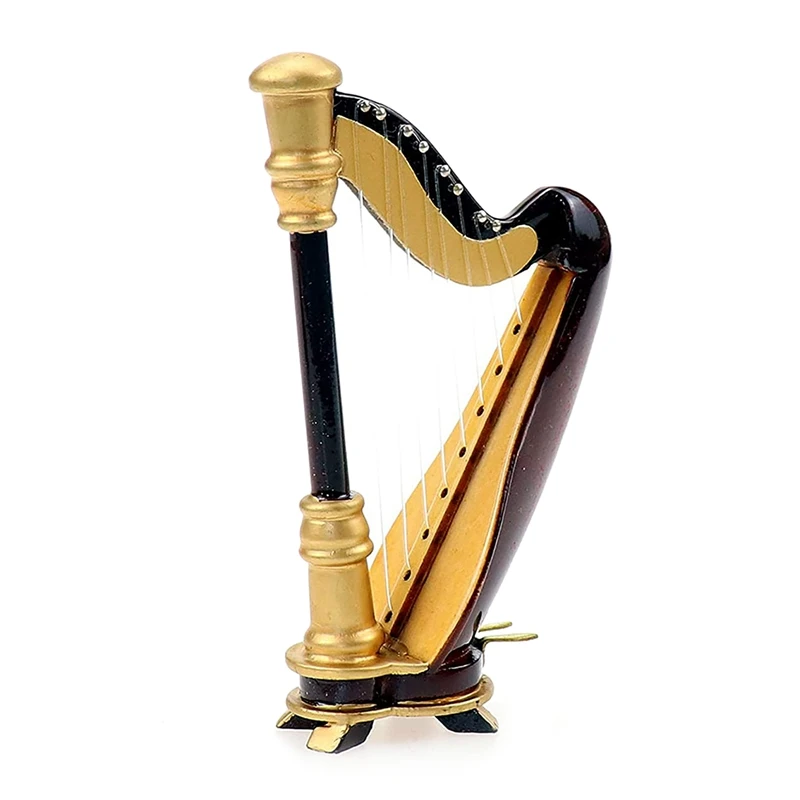 Wooden Miniature Harp With Case Mini Musical Instrument Replica Miniature Dollhouse Model Home Decoration
Wooden Miniature Harp With Case Mini Musical Instrument Replica Miniature Dollhouse Model Home Decoration