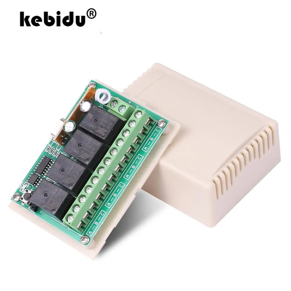 Kebidu Relay Module Receiver 433Mhz DC 6V 12V 10A 4CH EV1527 Wireless Remote Control 433.92Mhz Switch 433Mhz for DC Motor DIY
Kebidu Relay Module Receiver 433Mhz DC 6V 12V 10A 4CH EV1527 Wireless Remote Control 433.92Mhz Switch 433Mhz for DC Motor DIY