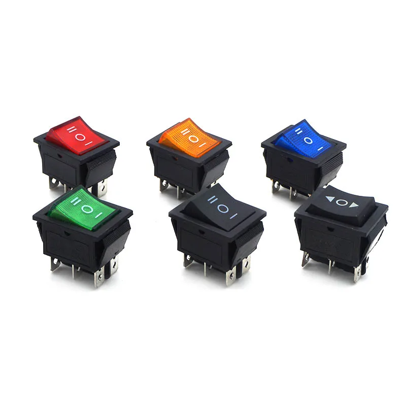 Rocker Switch Power Switch 3 Position 6 Pins With Light 16A 250VAC/ 20A 125VAC KCD4
Rocker Switch Power Switch 3 Position 6 Pins With Light 16A 250VAC/ 20A 125VAC KCD4