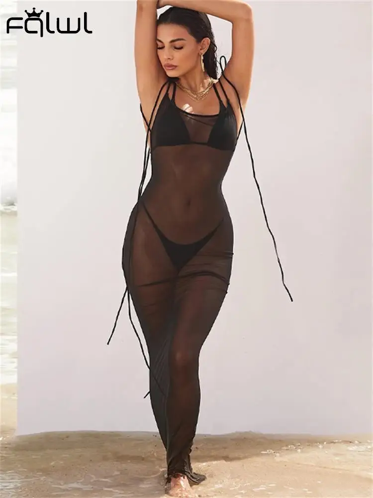 Платье женское длинное Сетчатое прозрачное без рукавов с открытой спиной 
Платье женское длинное Сетчатое прозрачное без рукавов с открытой спиной