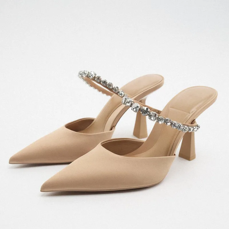 TRAF Heeled Slingback Shoes Pumps Women Luxury Rhinestones Straps High Heels Female Sexy Heeled Sandals Slippers Plus Size
TRAF Heeled Slingback Shoes Pumps Women Luxury Rhinestones Straps High Heels Female Sexy Heeled Sandals Slippers Plus Size