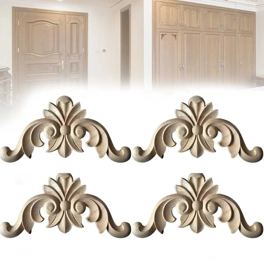 4pcs Wooden Carved Corner Onlay Furniture Applique Mouldings Decal DIY Home Decor Beige Decorative Flower Panel Accessories
4pcs Wooden Carved Corner Onlay Furniture Applique Mouldings Decal DIY Home Decor Beige Decorative Flower Panel Accessories