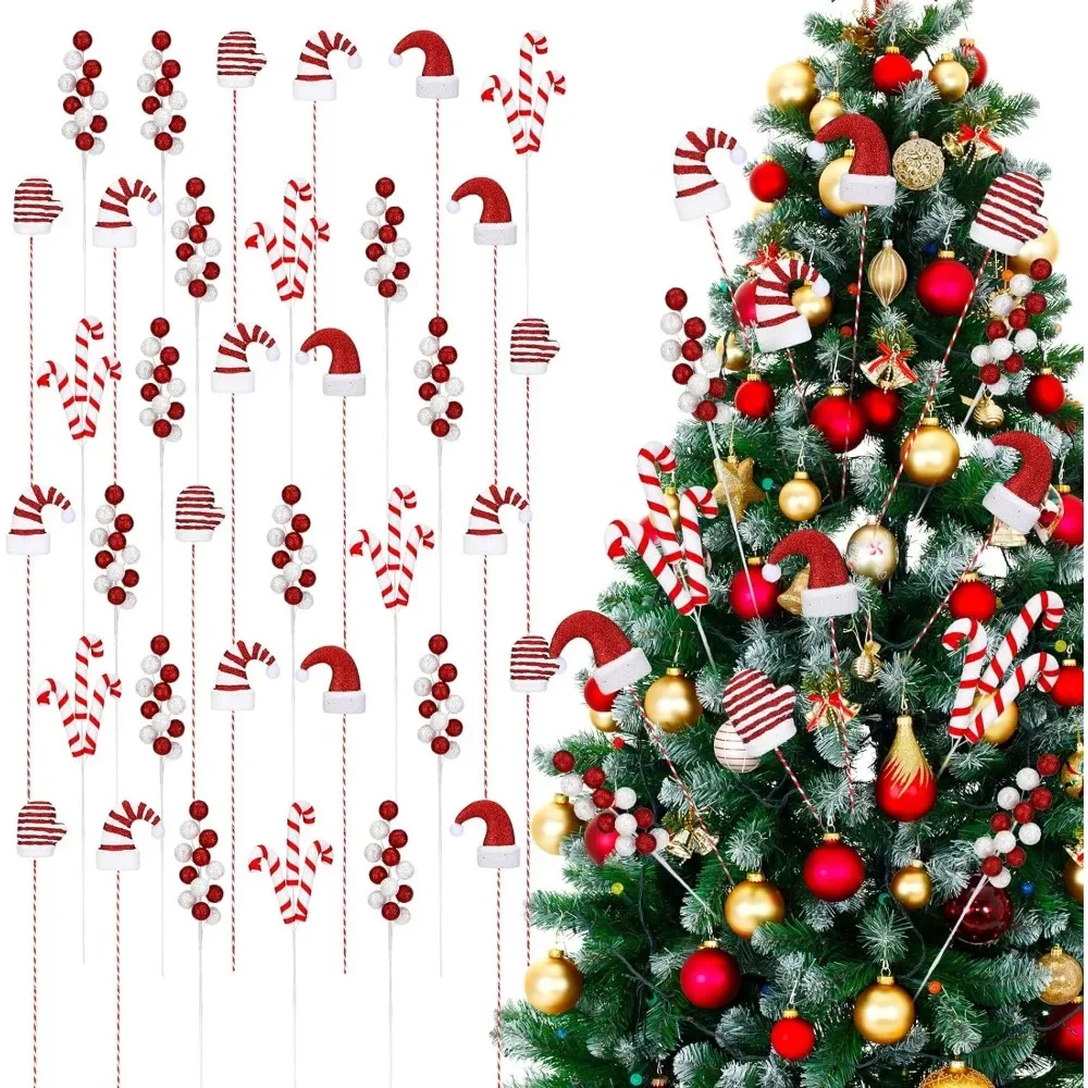 36 Pcs Christmas Tree Decoration Balls and Candies with Sticks Christmas Tree Filler Crafts for Christmas Tree Party Decorations
36 Pcs Christmas Tree Decoration Balls and Candies with Sticks Christmas Tree Filler Crafts for Christmas Tree Party Decorations