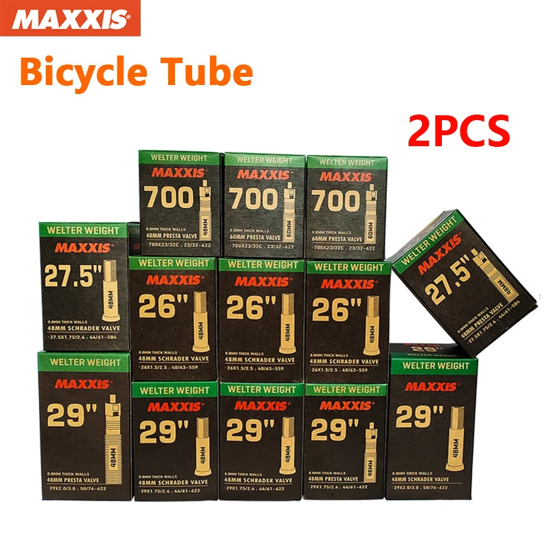 2PCS MAXXIS WELTER LIGHT 0.80 mm Wall Thickness Bicycle Anti Puncture Inner Tube American French Air Nozzle AV(SV) FV(PV)
2PCS MAXXIS WELTER LIGHT 0.80 mm Wall Thickness Bicycle Anti Puncture Inner Tube American French Air Nozzle AV(SV) FV(PV)