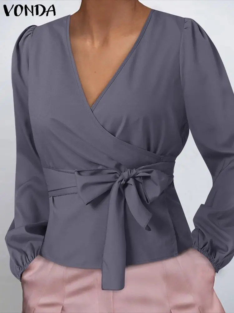 VONDA Y2K Fashion Sexy Tunic Casual Belted Party Chemise Women Long Puff Sleeve V Neck Peplum Blusa Tops Elegant OL Style Blouse
VONDA Y2K Fashion Sexy Tunic Casual Belted Party Chemise Women Long Puff Sleeve V Neck Peplum Blusa Tops Elegant OL Style Blouse