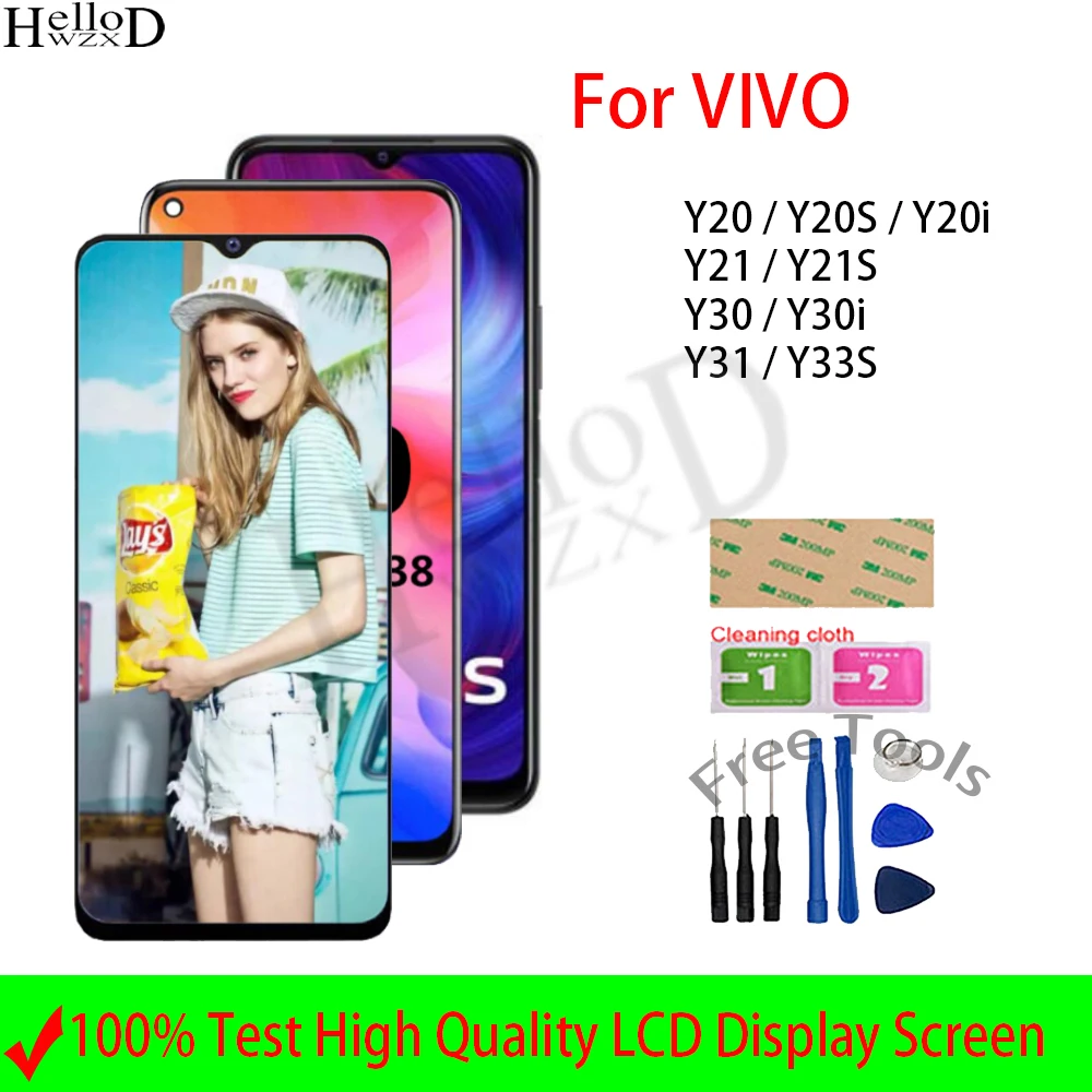LCD Screen For Vivo Y20 Y20S Y20i Y21 Y21S Y30 Y30i Y31 Y33S LCD Display Touch Screen Digitizer Assembly Replacement+Tools 
LCD Screen For Vivo Y20 Y20S Y20i Y21 Y21S Y30 Y30i Y31 Y33S LCD Display Touch Screen Digitizer Assembly Replacement+Tools