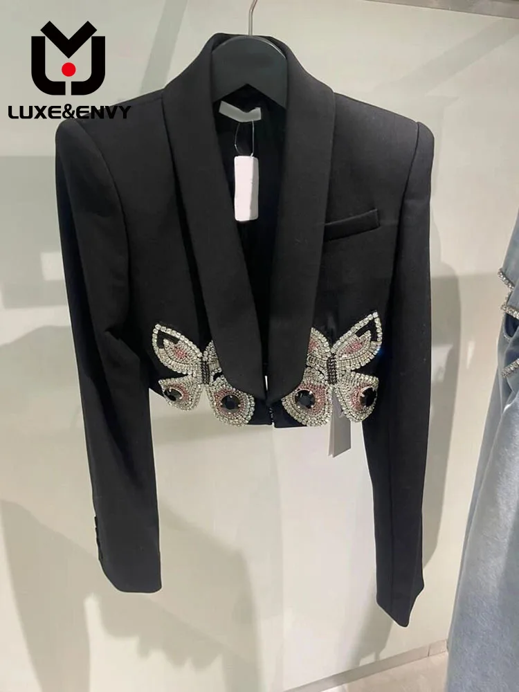 LUXE&ENVY Large Size Women's Sweet Cool Diamond Butterfly Short Blazer 2023 Spring Autumn New Shoulder Pad Top Trend
LUXE&ENVY Large Size Women's Sweet Cool Diamond Butterfly Short Blazer 2023 Spring Autumn New Shoulder Pad Top Trend
