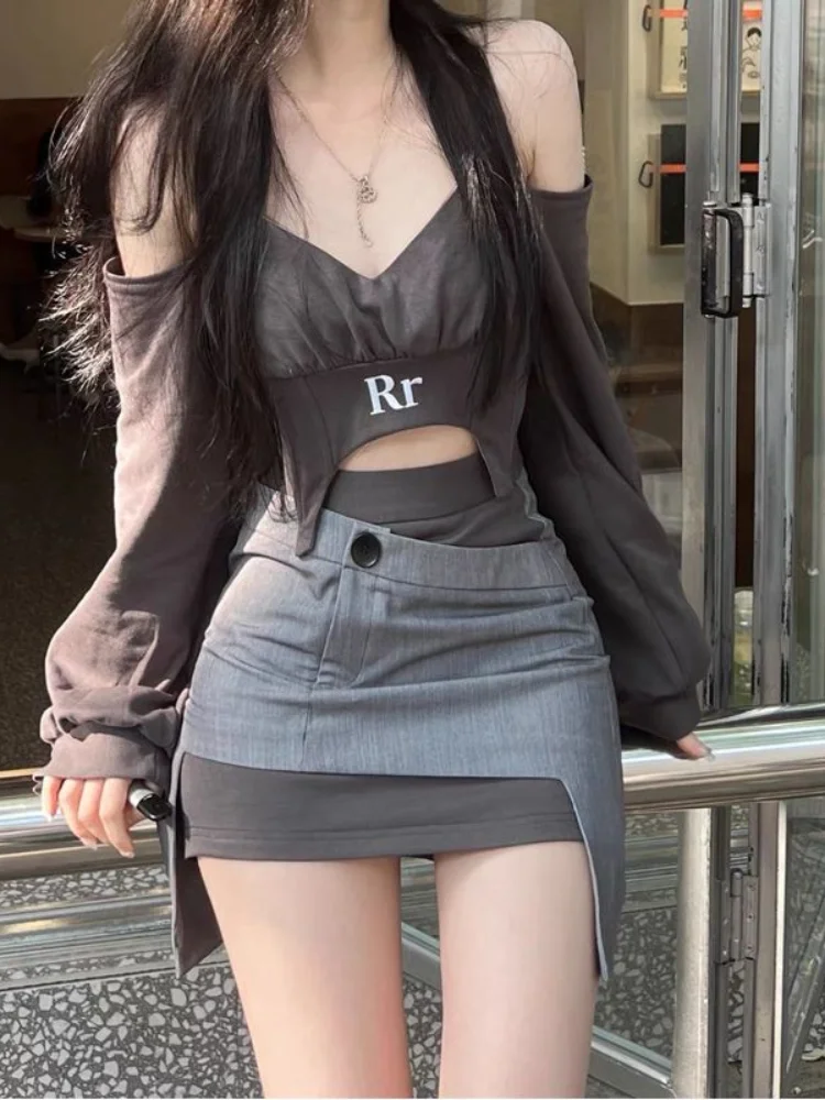 Japanese Y2k Aesthetic Outfits Harajuku Long Sleeve Crop Top+High Waist Pencil Mini Skirts 2 Pieces Sets Women Sexy Off Sohulder
Japanese Y2k Aesthetic Outfits Harajuku Long Sleeve Crop Top+High Waist Pencil Mini Skirts 2 Pieces Sets Women Sexy Off Sohulder
