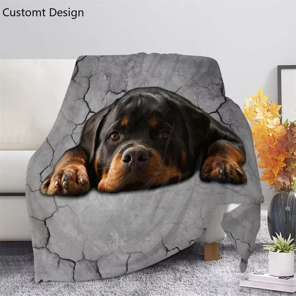Grey Flannel Fleece Blankets and Throws for Sofa Winter Warm Bedding German Rottweiler Print Thin Quilts for Office Nap Blankets
Grey Flannel Fleece Blankets and Throws for Sofa Winter Warm Bedding German Rottweiler Print Thin Quilts for Office Nap Blankets
