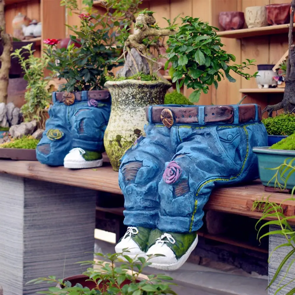 Jeans Shape Adorable Cartoon Jeans Modeling Flower Pot Durable Plant Container Cartoon for Mart 
Jeans Shape Adorable Cartoon Jeans Modeling Flower Pot Durable Plant Container Cartoon for Mart