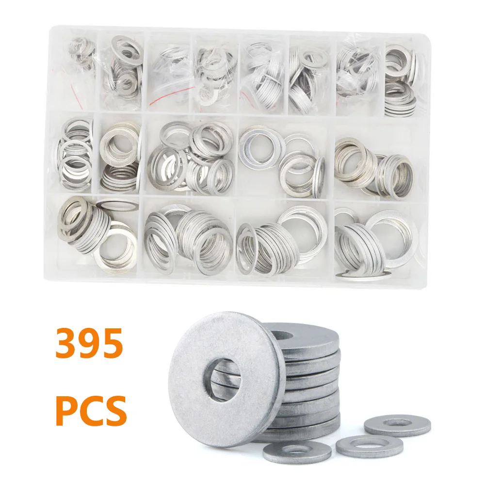 395Pcs Aluminum Flat Gaskets Washers Assorted Gasket Metal Sealing Washer Assorted Aluminum Sealing Rings M6 M8 M10 M12 M14 M16 
395Pcs Aluminum Flat Gaskets Washers Assorted Gasket Metal Sealing Washer Assorted Aluminum Sealing Rings M6 M8 M10 M12 M14 M16