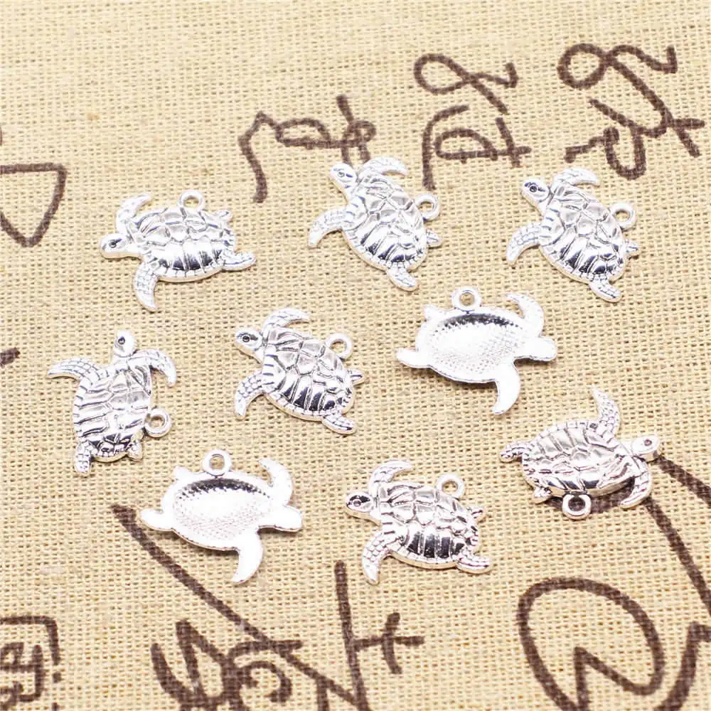Turtle Charms Craft Pendants For Jewelry Making Bag Accessories 18X20mm Antique Silver Color 20 Pieces
Turtle Charms Craft Pendants For Jewelry Making Bag Accessories 18X20mm Antique Silver Color 20 Pieces