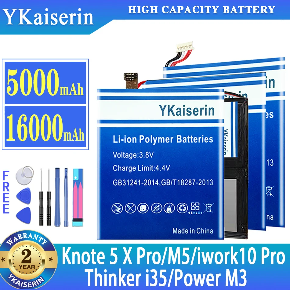 

YKaiserin Battery For Cube Knote X Pro 5 XPro Knote5/M5/iwork10 Pro/Thinker i35/Power M3 Tablet PC Batterij Free Tools