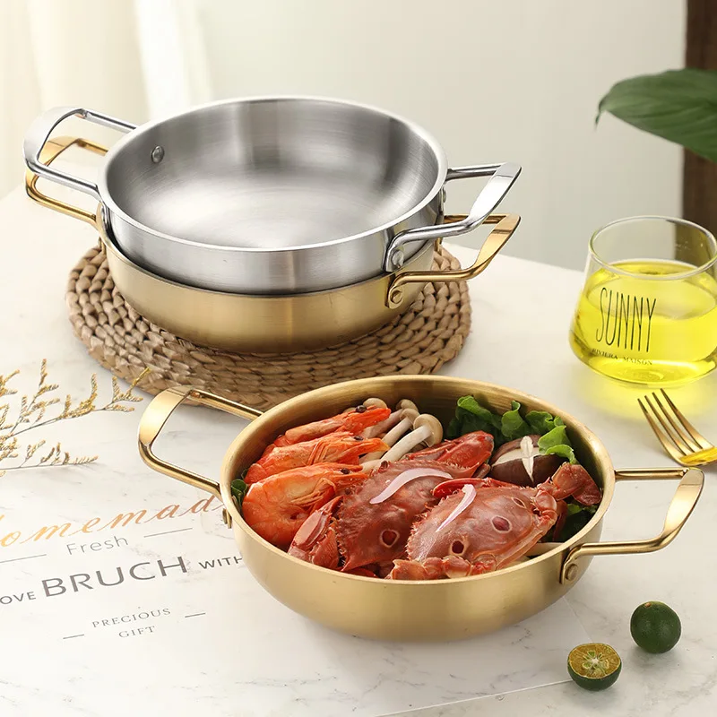 Korean Stainless Steel Cooking Pots Seafood Double Ear Pot Fondue Ramen Noodles Pan Kitchen Mini Non-stick Stewpan Kitchenware
Korean Stainless Steel Cooking Pots Seafood Double Ear Pot Fondue Ramen Noodles Pan Kitchen Mini Non-stick Stewpan Kitchenware