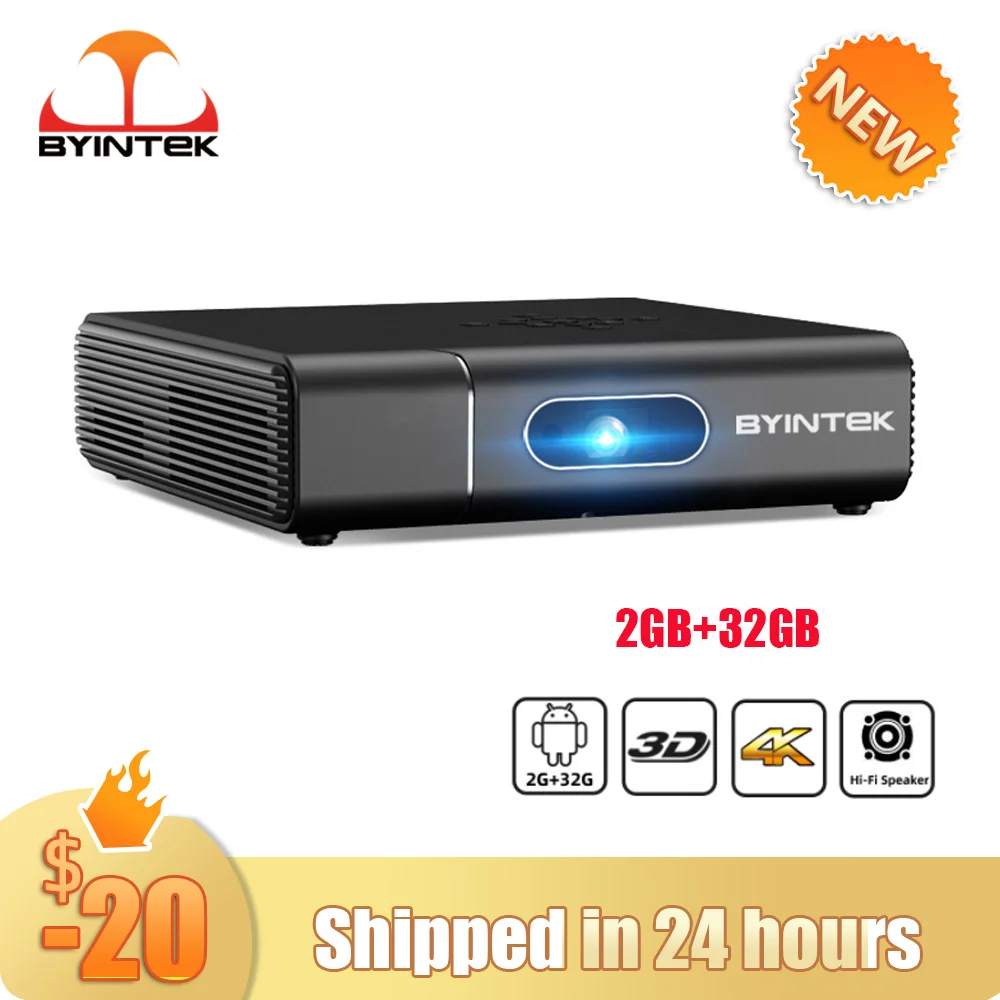 BYINTEK U30 Projector Android 9.0 LED DLP Full HD 1080P 3D 32GB Smart Mini Projectors Wifi Portable Home Theater for 4K Video
BYINTEK U30 Projector Android 9.0 LED DLP Full HD 1080P 3D 32GB Smart Mini Projectors Wifi Portable Home Theater for 4K Video
