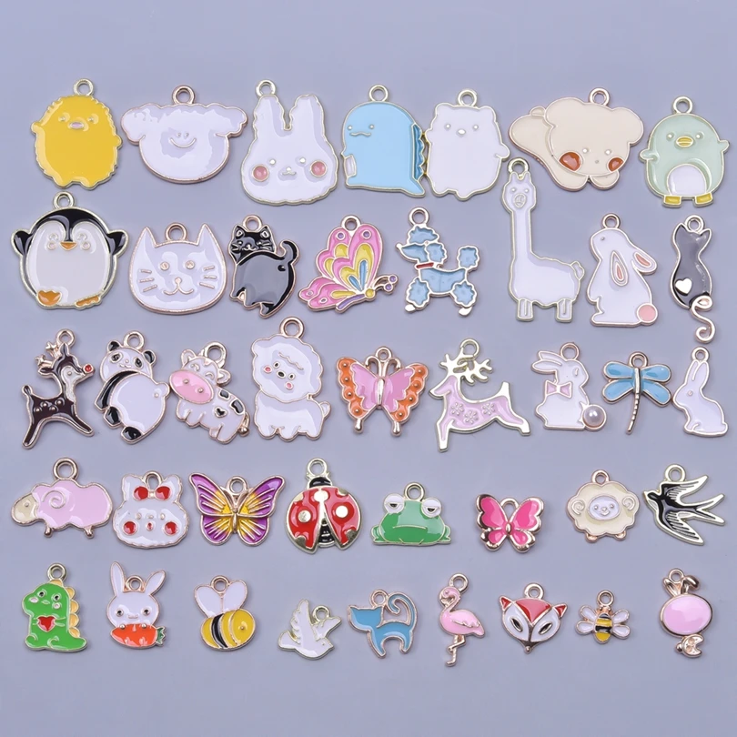 Random Mix Cute Animal Series Bunny Flamingo Butterfly Charm For Jewelry Making Bulk Enamel Materials Deer Bee Pendant Supplies
Random Mix Cute Animal Series Bunny Flamingo Butterfly Charm For Jewelry Making Bulk Enamel Materials Deer Bee Pendant Supplies