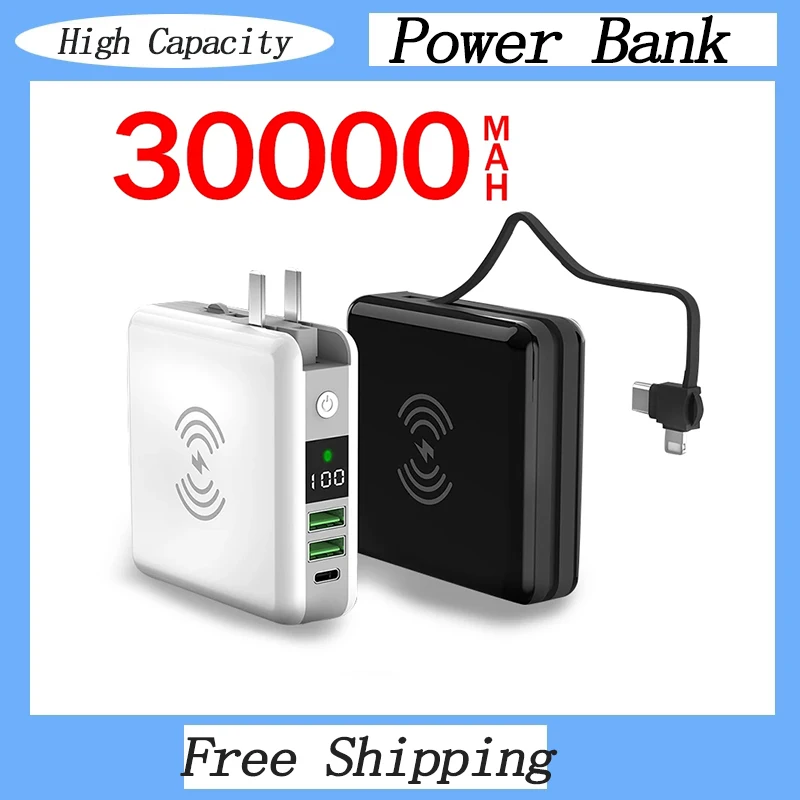Wireless Mini 30000mAh Power Bank Portable Phone Charger Large Capacity External Battery Charger LCD Digital Display Powerbank
Wireless Mini 30000mAh Power Bank Portable Phone Charger Large Capacity External Battery Charger LCD Digital Display Powerbank