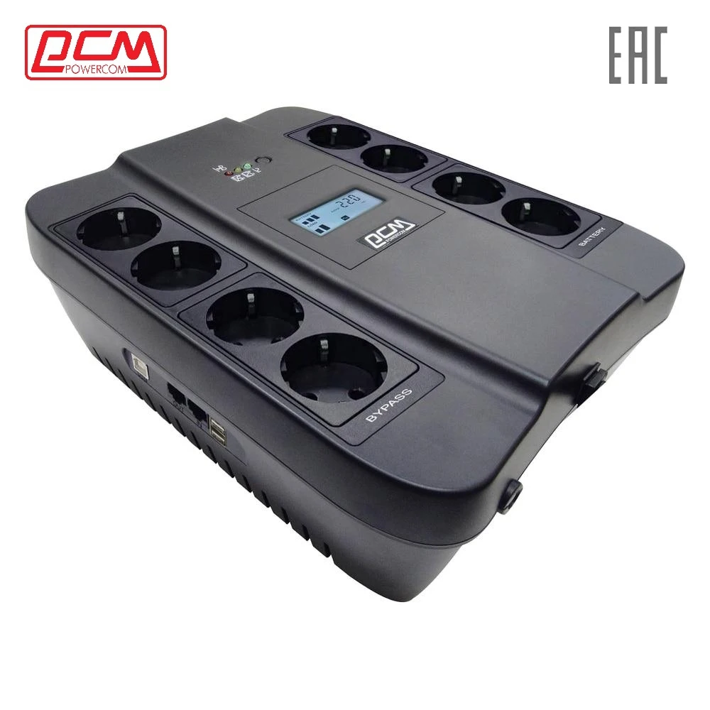 Источник бесперебойного питания Powercom SPIDER SPD-1100U LCD Интерактивная 1100 ВА / 600 Вт Tower