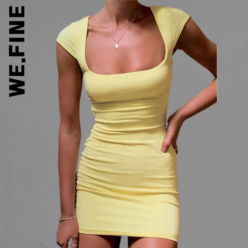 We.Fine Square Neck Bodycon Dress Short Sleeve Cut Out Mini Dresses Stylish Girl Outfits Vestidos Clothing Female
We.Fine Square Neck Bodycon Dress Short Sleeve Cut Out Mini Dresses Stylish Girl Outfits Vestidos Clothing Female