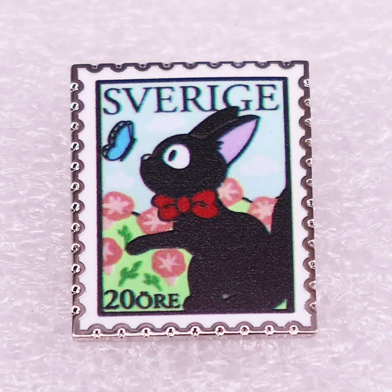 

Cat Stamps Anime Kiki's Delivery ServiceJewelry GiftFashionable Creative Cartoon Brooch Lovely Enamel Badge Clothing Accessories