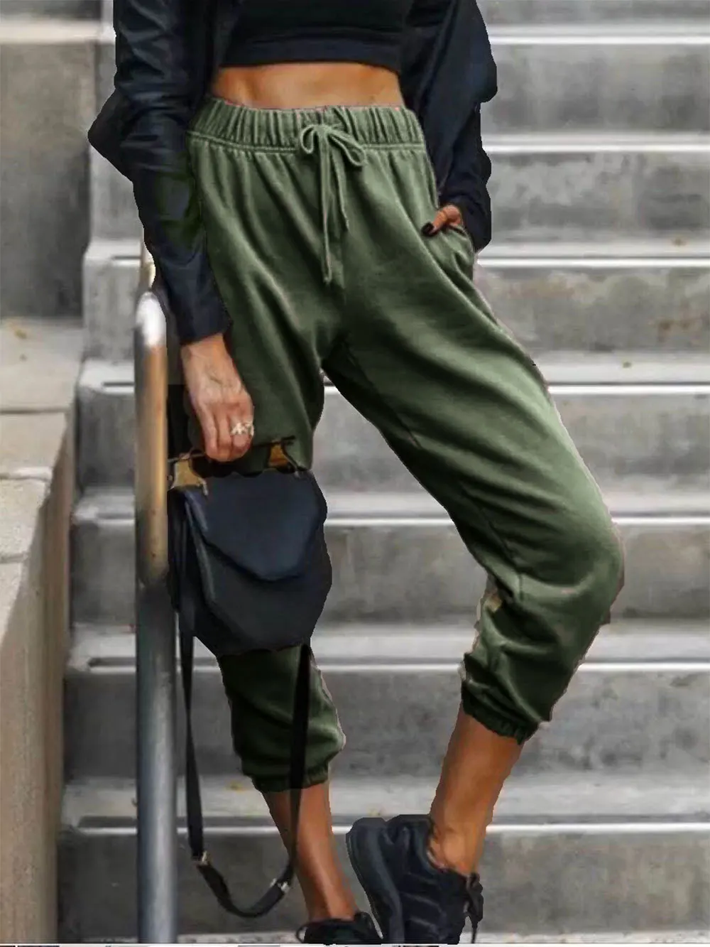 High Waist Pants Jogging Bottoms Ladies Casual Pants Cargo Joggers Streetwear Trousers Female Sweatpants Calf Length 
High Waist Pants Jogging Bottoms Ladies Casual Pants Cargo Joggers Streetwear Trousers Female Sweatpants Calf Length