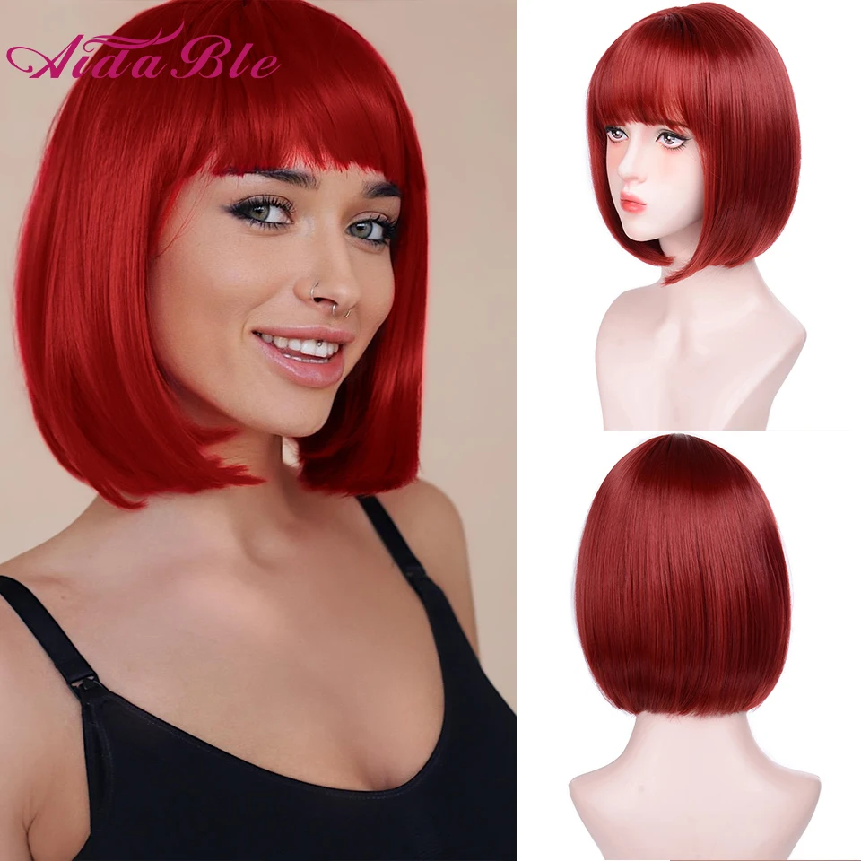 Aidable Synthetic Bob Wigs Short Straight Wigs with Bangs Red Wigs for Women Blonde Pink Orange Cosplay Wig Heat Resistant Wigs
Aidable Synthetic Bob Wigs Short Straight Wigs with Bangs Red Wigs for Women Blonde Pink Orange Cosplay Wig Heat Resistant Wigs