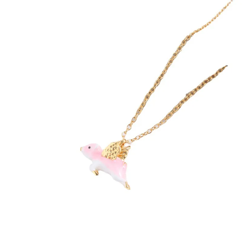 European and American Jewelry Hand-painted Enamel Color Glaze Childlike Cute Three-dimensional Flying Pig Cute Necklace Female
European and American Jewelry Hand-painted Enamel Color Glaze Childlike Cute Three-dimensional Flying Pig Cute Necklace Female