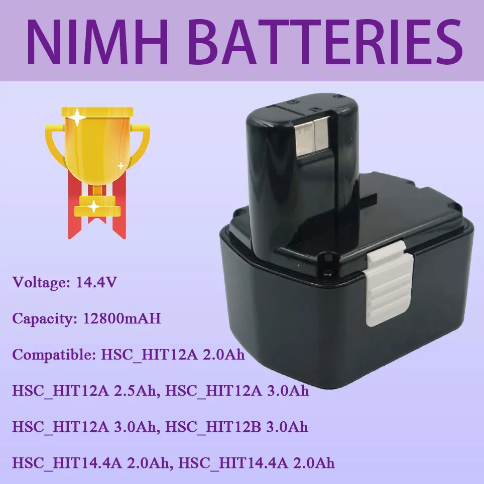 2022 Rechargeable Power Tool Battery for Hitachi 14.4V 12800mAh NI-CD for DS14DFL、DS14DFLG、DS14DFLPC、DS14DL EB1414S EB1412S
2022 Rechargeable Power Tool Battery for Hitachi 14.4V 12800mAh NI-CD for DS14DFL、DS14DFLG、DS14DFLPC、DS14DL EB1414S EB1412S