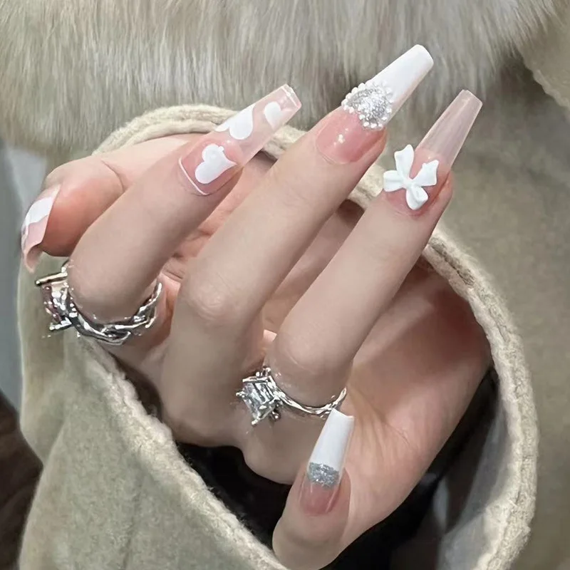 Magnolia Peach Heart Fake Nails Set 24pcs/set Korean Style False Nails with Designs Nail Art Accesoires Nail Charms Professional
Magnolia Peach Heart Fake Nails Set 24pcs/set Korean Style False Nails with Designs Nail Art Accesoires Nail Charms Professional