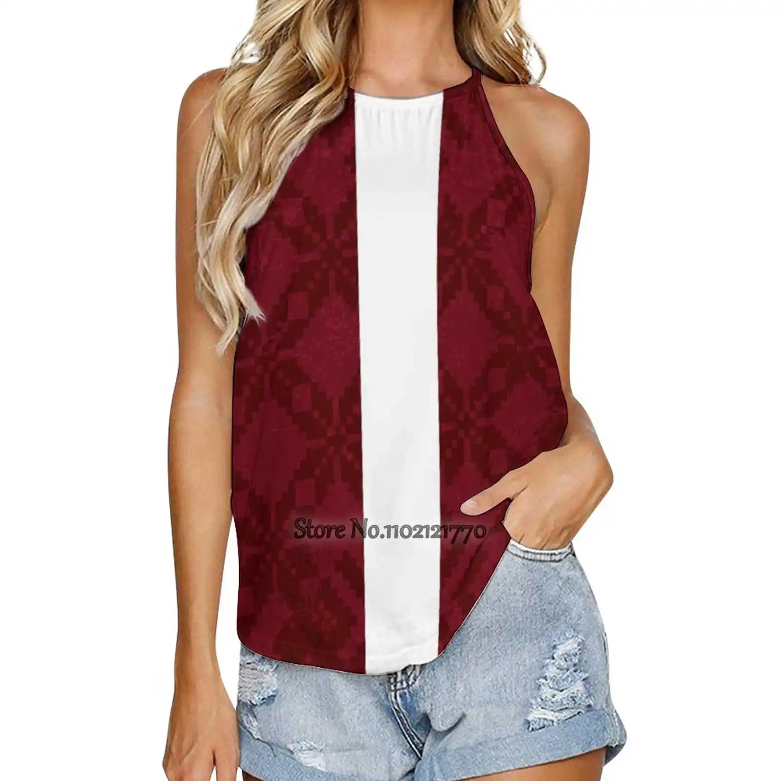 Latvian Flag With Traditional Pattern Tank Top Ladies Summer Breathable Camisole Tank Tops Casual Sports T-Shirt Latvian Flag
Latvian Flag With Traditional Pattern Tank Top Ladies Summer Breathable Camisole Tank Tops Casual Sports T-Shirt Latvian Flag
